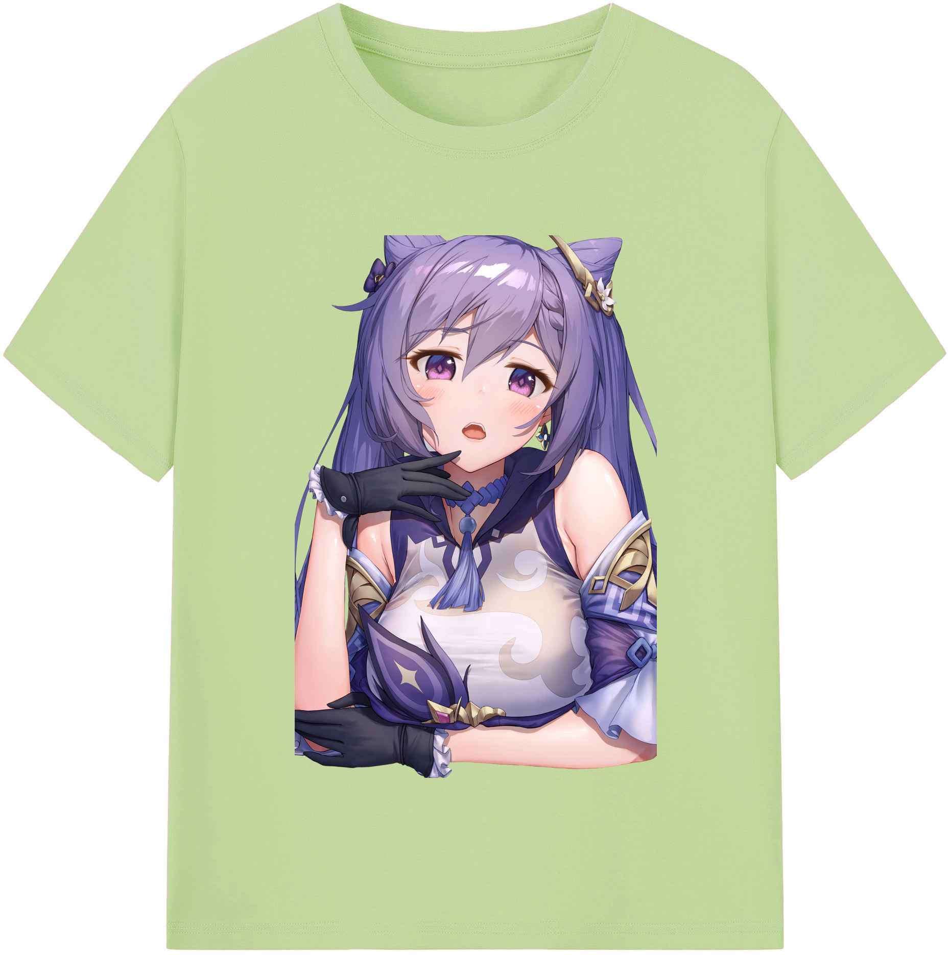 げんし神 刻晴 こくせい genshin Kokusei 綿100％半袖Tシャツ（フロントプリント）